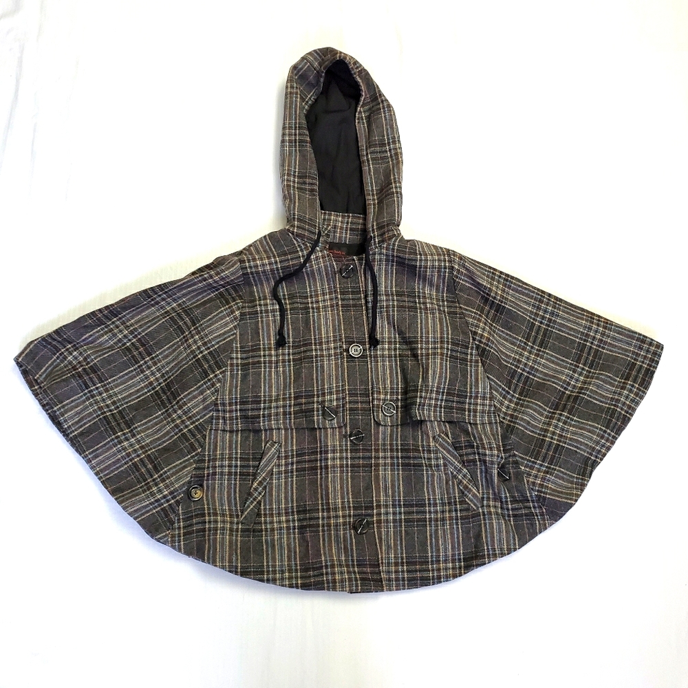 Plaid Cape with Hood